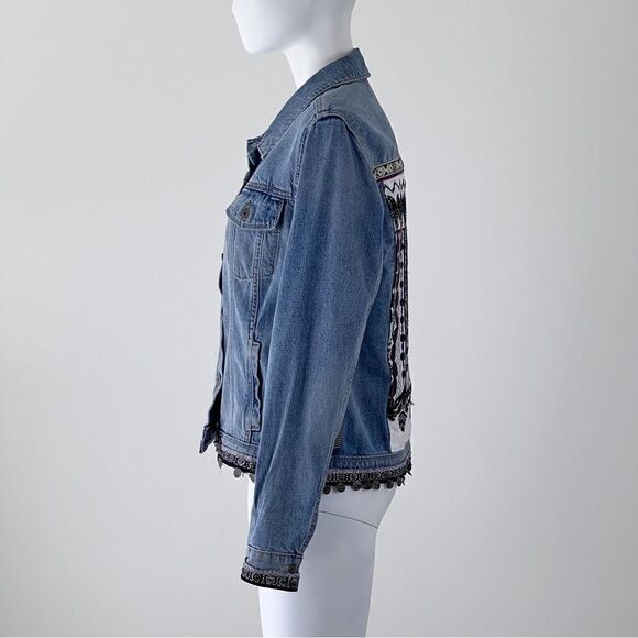 Paige denim embroidered jean jacket. Super cute but too tight for me. - Picture 4 of 11